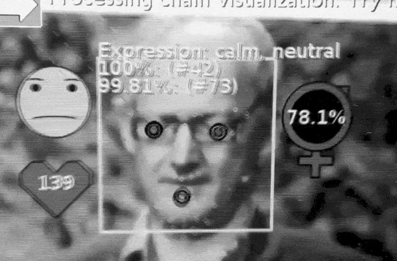 Gif of the Toby Walsh interview, interpreted by machine vision software.